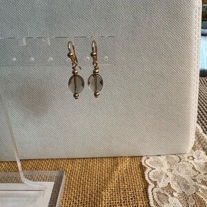 Elegant 14 Karat Gold Smokey Quartz Earrings